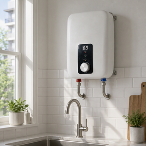 Chauffe-eau électrique instantané mini sans réservoir, portable, avec commande par bouton pour cuisine et salle de bain - Product Image 2