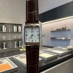 Montre-bracelet de luxe rétro pour femme H Brand, en cuir et acier inoxydable 316L, à quartz, pour affaires, élégante, petite taille, avec boîte - Product Image 4