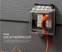 Boîtier de prise électrique en PVC résistant aux intempéries, 1 gang, cache-prise extérieur, boîtier pour instruments électroniques, noir, ETL