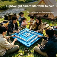 Grenzüberschreitend Exklusiver EVA Aufblasbarer Schwimmender Mahjong-Tisch Maßanfertigung Zweifarbiges Wellenmuster Abgerundete Kanten Design-Tisch