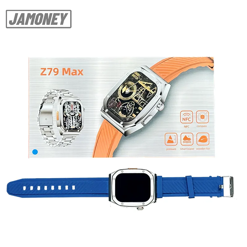 Nuovo Z79Max Smartwatch in acciaio inossidabile impermeabile bussola NFC frequenza cardiaca multifunzionale esercizio in lega Smart watch Z79 Max