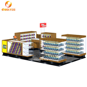 Tùy chỉnh thân thiện với môi kim loại bán lẻ điện thoại di động hiển thị Showcase dễ dàng làm sạch MDF trường hợp điện thoại kiosk với LED chiếu sáng cho cửa hàng sử dụng - Product Image 3