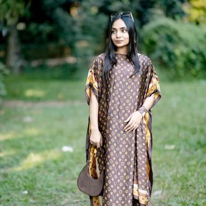 Robes Africaines Tendance pour Femmes Maxi Imprimées en Soie d'Imitation avec <span class=keywords><strong>Foulard</strong></span>, Ensembles Deux Pièces Kaftans Peignoirs - Product Image 5
