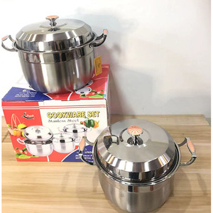 ステンレス鋼スープ調理器具セットストックポット丸い調理鍋蓋付きスープ鍋セット - Product Image 4