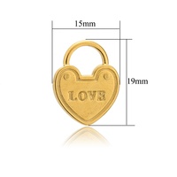 5 pièces mignon en acier inoxydable gravé amour serrure pendentifs à breloques pour collier à faire soi-même composants fabrication de bijoux en gros