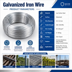 Filo di Ferro Zincato a Caldo Durevole per Imballaggio, Spessore 0.5mm-5.0mm, Resistente alle Intemperie, per Uso Costiero, Marca <span class=keywords><strong>GDD</strong></span> - Product Image 5