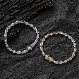 European and American Men and Women Water Drop Zircon <b>Bracelet</b> Ins Water Drop Round Zircon Mix and <b>Match</b> Jewelry New Models - Product Image 1