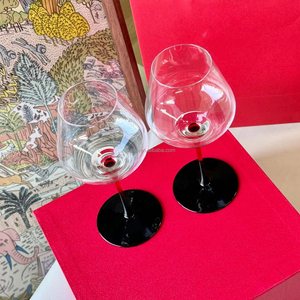 High-Legged Long Stem Eco-Friendly Crystal <b>Red</b> Wine Glass Gift Set Tall Wide-Mouth Cup Set of 2 - Product Image 4