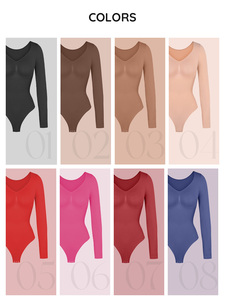 <span class=keywords><strong>Body</strong></span> Modellante a Maniche Lunghe Senza Cuciture Hexin per <span class=keywords><strong>Donna</strong></span>, Servizio Personalizzato, <span class=keywords><strong>Body</strong></span> a Compressione Senza Cuciture - Product Image 2