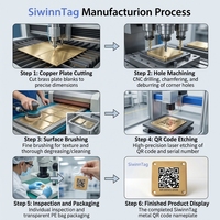 Etiqueta de Identificación QR de Aluminio Anodizado Personalizada, Resistente a la Corrosión, SiwinnTag, Número de Serie Grabado con Láser, Etiqueta para Equipo de Oficina IT, 3M