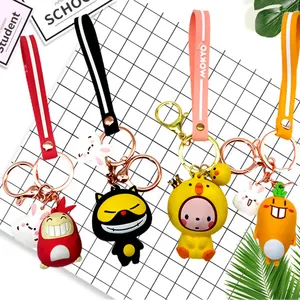 PVC Flexible Glue Key Ring Doll Epoxy Cartoon Originality Ornament Silica Gel Keychains Custom Bag Pendant