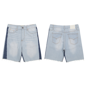Top Quality Heavyweight 100% Cotton New Distressed Washed Denim <b>Shorts</b> With Knife Cut Tassel Casual Denim <b>Shorts</b> for <b>Men</b> - Product Image 1