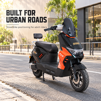 Scooter électrique en gros avec options de moteur 48V 60V 72V 800W-2000W, batterie au lithium ou au plomb-acide, cyclomoteur urbain pour les trajets quotidiens