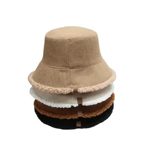 Cappello doppio lato in pile di agnello Versatile per esterno in pelliccia sintetica invernale cappelli da donna cappelli berretto