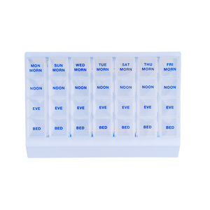 <span class=keywords><strong>Pilulier</strong></span> Portable de voyage <span class=keywords><strong>mensuel</strong></span> am/pm boîtes à médicaments organisateur de pilules pour 7 jours 28 compartiments - Product Image 4