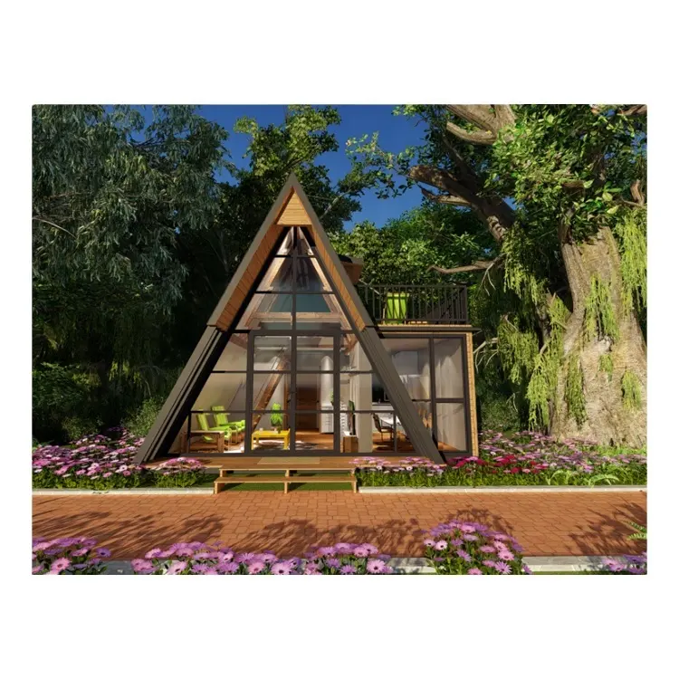 46sq.m./503sq.ft Cold Climate Area New Design Triangle house Prefab House Steel Structure Wooden Tiny House Modular Hut