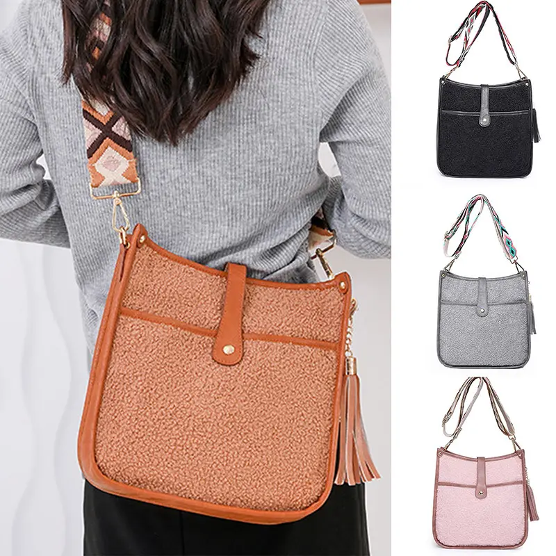 2022 New Crossbody Bags for Women PU Leather Hobo Handbags with Adjustable Leopard Guitar Strap Shoulder Bucket Bags