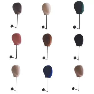 Tête de mannequin murale, support de perruque en velours, présentoir à chapeaux, support à chapeaux, présentoir à perruques, crochet long, support mural suspendu - Product Image 5