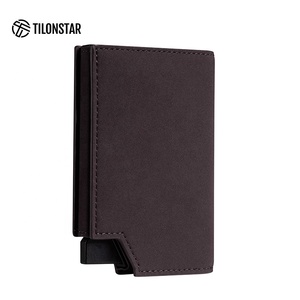 TILONSTAR TVC503 Hot Selling Large Capacity Business Credit Slim Leather Aluminum Card Holder <b>Case</b> for Travel or Working Life - Product Image 1