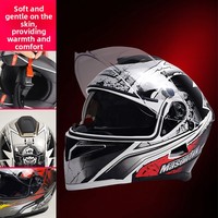 Casque de moto modulaire 3C en mousse ABS, double visière relevable, chaud pour l'hiver, anti-buée, unisexe, scooter, intégral, sécurité DOT