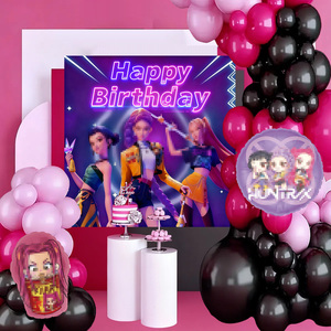 Nouvel ensemble de ballons pour fête d'anniversaire sur le thème de la <span class=keywords><strong>chasse</strong></span> anglaise pour femme : décorations, rideau de pluie, affiche, toile de fond murale. - Product Image 2