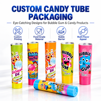 Tube d'emballage alimentaire laminé imprimé sur mesure en aluminium et plastique, conteneur souple avec bouchon à vis pour chewing-gum