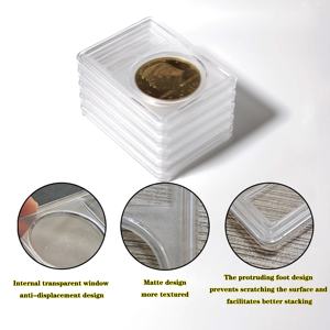 Soporte de acrílico ecológico y elegante para monedas, con junta de 3 garras, acabado mate, sellado ultrasónico, diseño apilable y portátil - Product Image 3