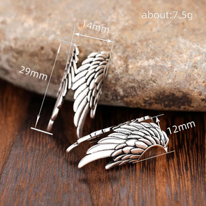 Orecchini a clip a forma di ala d'angelo per donna, senza piercing, orecchini a polsino a forma di ala, gioielli alla moda, regalo, vendita all'ingrosso - Product Image 4