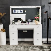 Miroir de station lumineuse antique français maquillage Table de vanité en bois Photo pas cher ensemble dressing chambre maquillage bureau commode