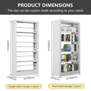 Estantería Metálica Moderna para Biblioteca Escolar, 5 Niveles, Independiente, Resistente, Venta Directa de Fábrica - Product Image 2