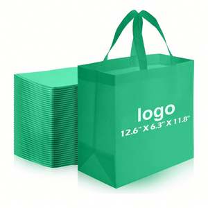 Bolsa Ecológica Reutilizable para Compras, Gruesa, Portátil, de Tela No Tejida Ultrasónica Verde - Product Image 1
