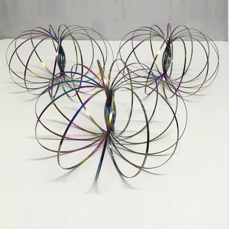 Anneau Magique Flow Ring 3D Arc-en-Ciel - Jouet Cinétique Décompression - Enfants/Adultes - Ø13cm