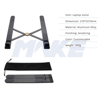 Support pour ordinateur portable en alliage d'aluminium ultra-léger MK876, portable et pliable, support de bureau surélevé avec sac de rangement