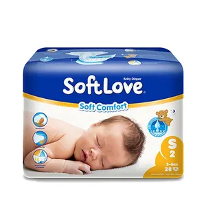 Softlove üreticileri satış S 28'S tek kullanımlık kaliteli bebek bezi