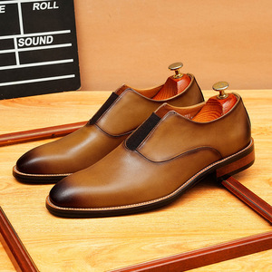 Zapatos Formales de Hombre de Alta Gama, Cómodos, con Cordones, Suela Antideslizante, Diseño Empalmado, para Bodas y Eventos, Cuero Genuino - Product Image 6