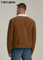 Veste en toile denim d'hiver pour homme avec logo personnalisé écologique, col montant, imperméable, coupe-vent, réversible, chaude, en lin pour l'extérieur