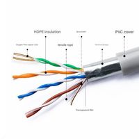305m red de Internet de cobre CAT5e blindado 4 2 pares FTP UTP interior cat 5 Cat6 cable LAN cable más barato fábrica pvc