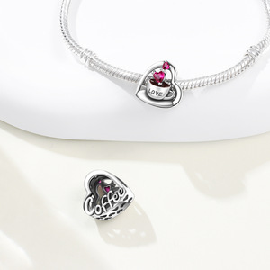 Heart-shaped coffee <b>beaded</b> DIY <b>bracelet</b>, versatile and easy to match, for women - Product Image 5