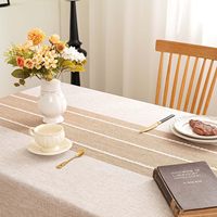 Yingkuo coton lin ruban broderie glands bord à la main nappe couvre mariage pour mariage et fête