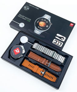 Nouvelle Tendance <span class=keywords><strong>Montre</strong></span> <span class=keywords><strong>Connectée</strong></span> <span class=keywords><strong>Homme</strong></span> en Acier Inoxydable et Bracelet Cuir, avec Chargeur sans Fil - Product Image 2