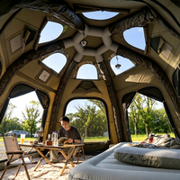 Tente de camping gonflable, tente à air, imperméable, protection UV, installation rapide, grand espace, quatre saisons, portable, en coton
