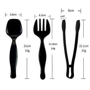 Ensemble d'ustensiles jetables pour banquet, couteau, fourchette, <span class=keywords><strong>cuillère</strong></span>, service de table <span class=keywords><strong>en</strong></span> <span class=keywords><strong>plastique</strong></span> pour événements, avec clip - Product Image 1