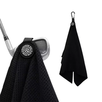 Serviette de golf magnétique de haute qualité pour nettoyer les balles, serviette de golf personnalisée en tissu gaufré avec sublimation et crochet magnétique