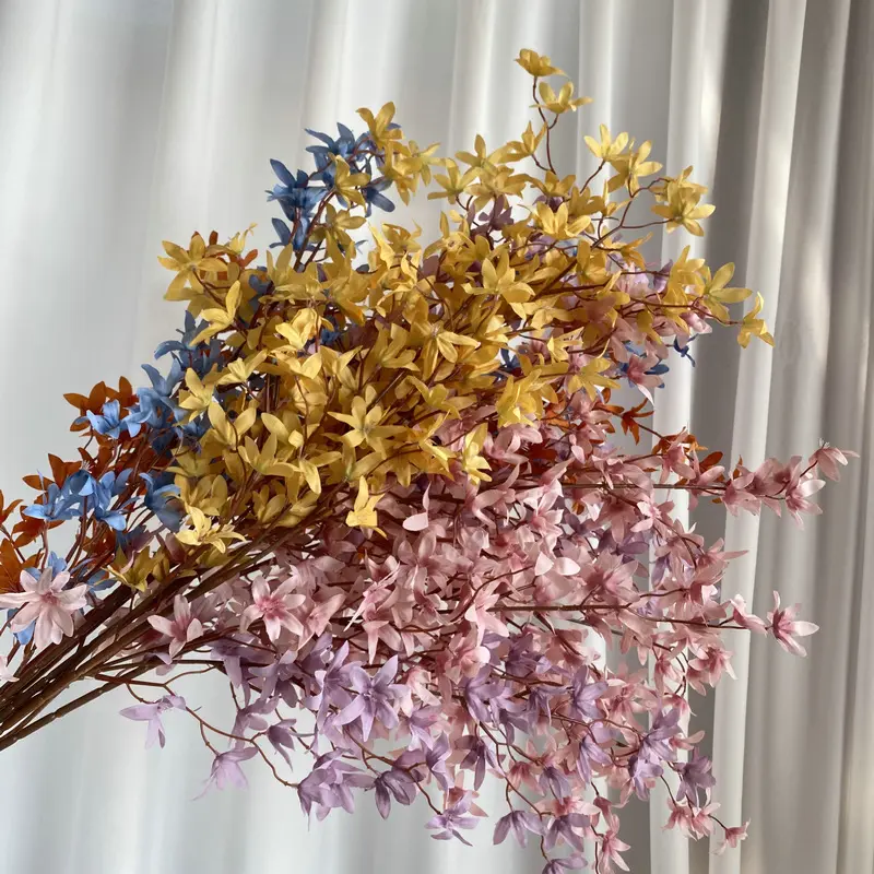 Autunno colore Wenxin orchidea simulazione fiore soggiorno decorazione bouquet fiori di seta all'ingrosso