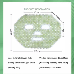 Masque facial en <span class=keywords><strong>jade</strong></span>, masque facial rafraîchissant en <span class=keywords><strong>pierre</strong></span> naturelle verte, outils <span class=keywords><strong>de</strong></span> soin <span class=keywords><strong>de</strong></span> la peau pour soulager les poches sous les yeux, les cernes - Product Image 2
