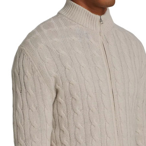 Pull en cachemire à col zippé en tricot torsadé pour <span class=keywords><strong>homme</strong></span>, sur mesure OEM ODM, tricot pour <span class=keywords><strong>homme</strong></span>, cardigan en cachemire - Product Image 4