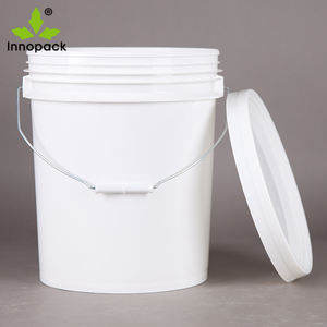 Seau en plastique vierge PP blanc de 18 litres avec couvercle simple, poignée en métal, épaisseur de paroi de 2,0 mm, seau en plastique pour le miel, pour les cornichons - Product Image 3