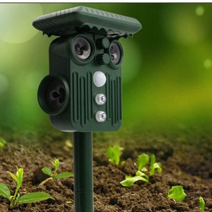 Répulsif d'animaux à ultrasons d'extérieur, alimenté par énergie solaire, détecteur de mouvement, 5 niveaux, pour chiens, chats, ratons laveurs, lapins, capteur infrarouge de jardin - Product Image 3