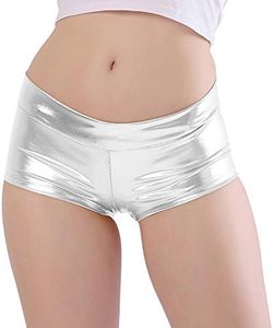 Pantalones cortos de botín Rave metálicos brillantes para mujer, pantalones <span class=keywords><strong>calientes</strong></span>, parte inferior de baile para Festival Club - Product Image 2