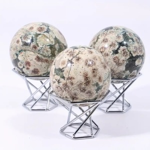 Esferas de Ágata Verde Natural, Cristal Tallado, Piedras Curativas Pulimentadas para Decoración de Interiores, Venta Caliente - Product Image 1